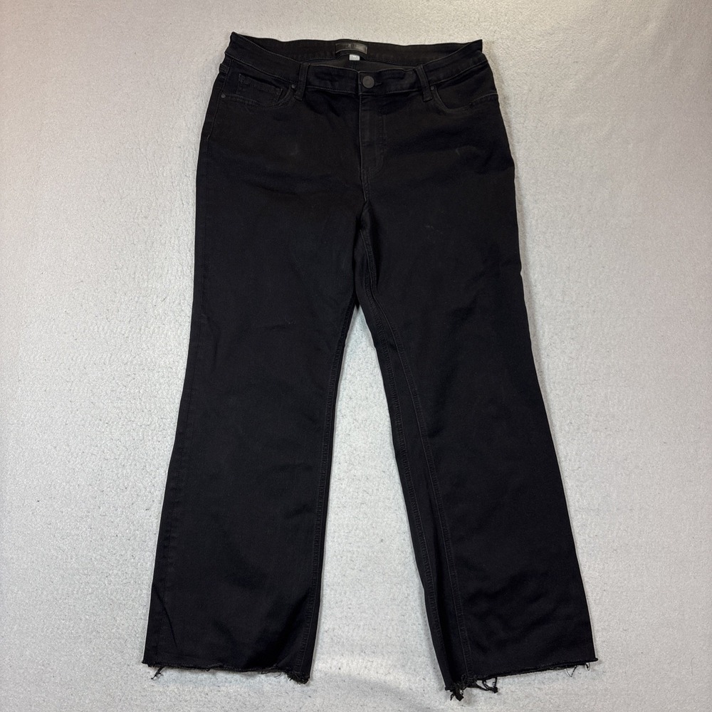 Kut From the Kloth, Black Kelsey Ankle Flare Raw Hem Size 14